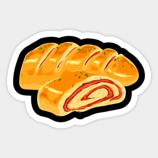 Drawing of a pizza Stromboli Sticker